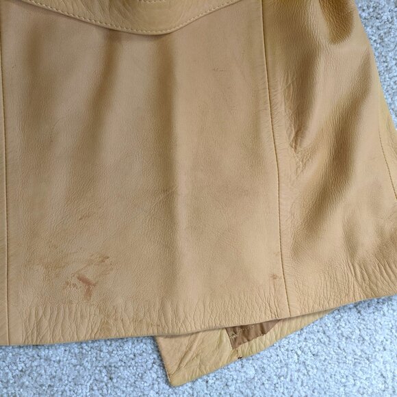 Leda Spain by Gropper Vintage 70s Soft Leather Belted Trench Coat / Jacket - S/M - Picture 12 of 12